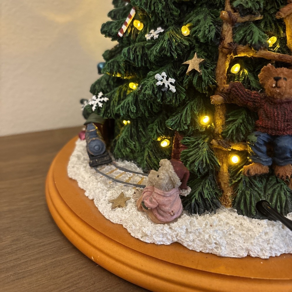 Danbury Mint Boyds Bears Christmas Tree Lighted  13" Teddy Bear‎ Tree Excellent - Picture 9 of 10